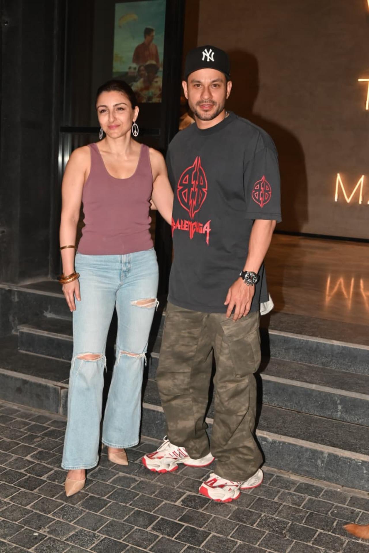Soha Ali Khan and Kunal Khemu also arrived for the screening of Toaster on Tuesday evening.